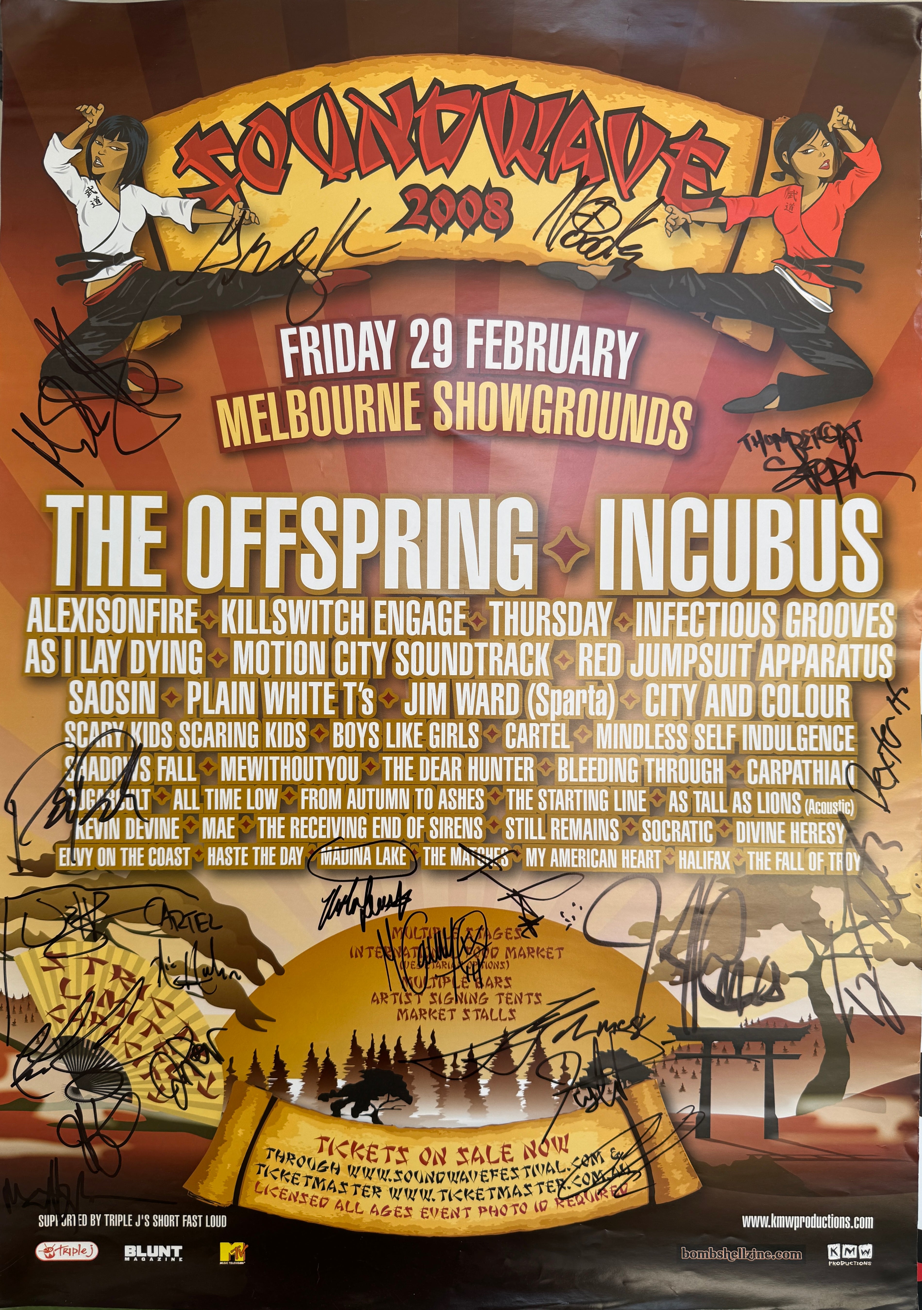 Soundwave 2008 Autographed Tour Poster