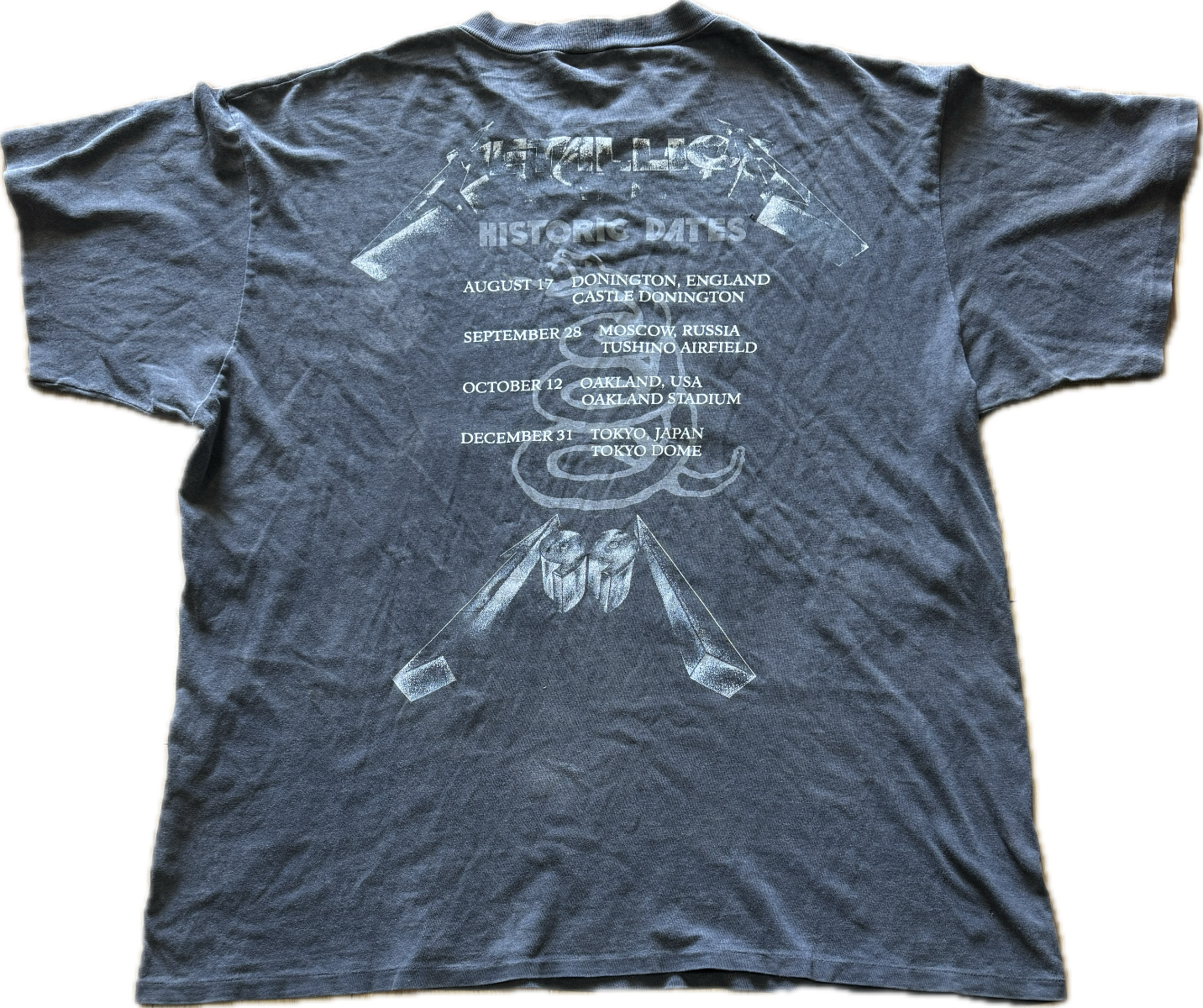 Historic Dates Black Album Vintage Tour Shirt