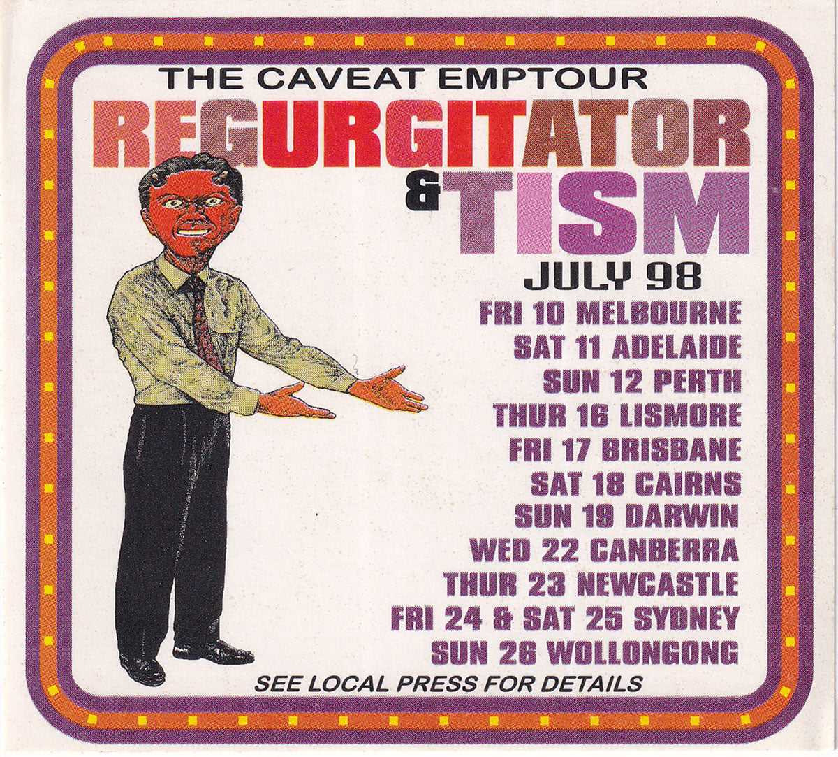'July 98' Australian Tour Sticker