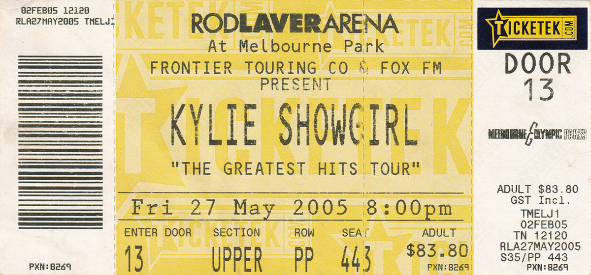 Rod Laver Arena Melbourne Friday 27th May 2005 Show Ticket