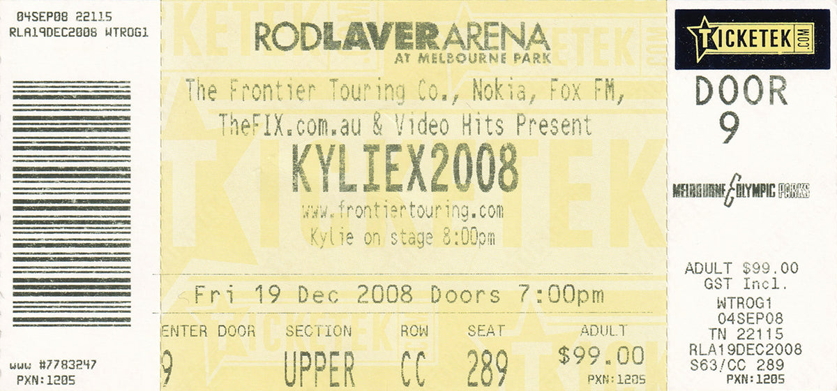 Kylie X 2008 Tour Program (With Ticket)