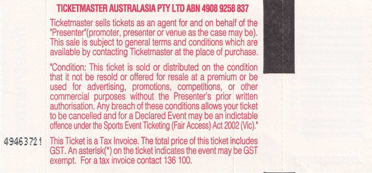 Let It Be - Songs Of Lennon & McCartney - Regent Theatre Melbourne Wednesday 11th August 2010 Show Ticket