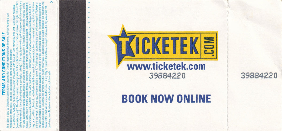 Rod Laver Arena Melbourne Sunday 4th February 2007 Show Ticket