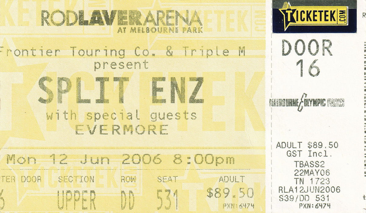 Split Enz 2006 Australia/New Zealand Tour Program (With Ticket)