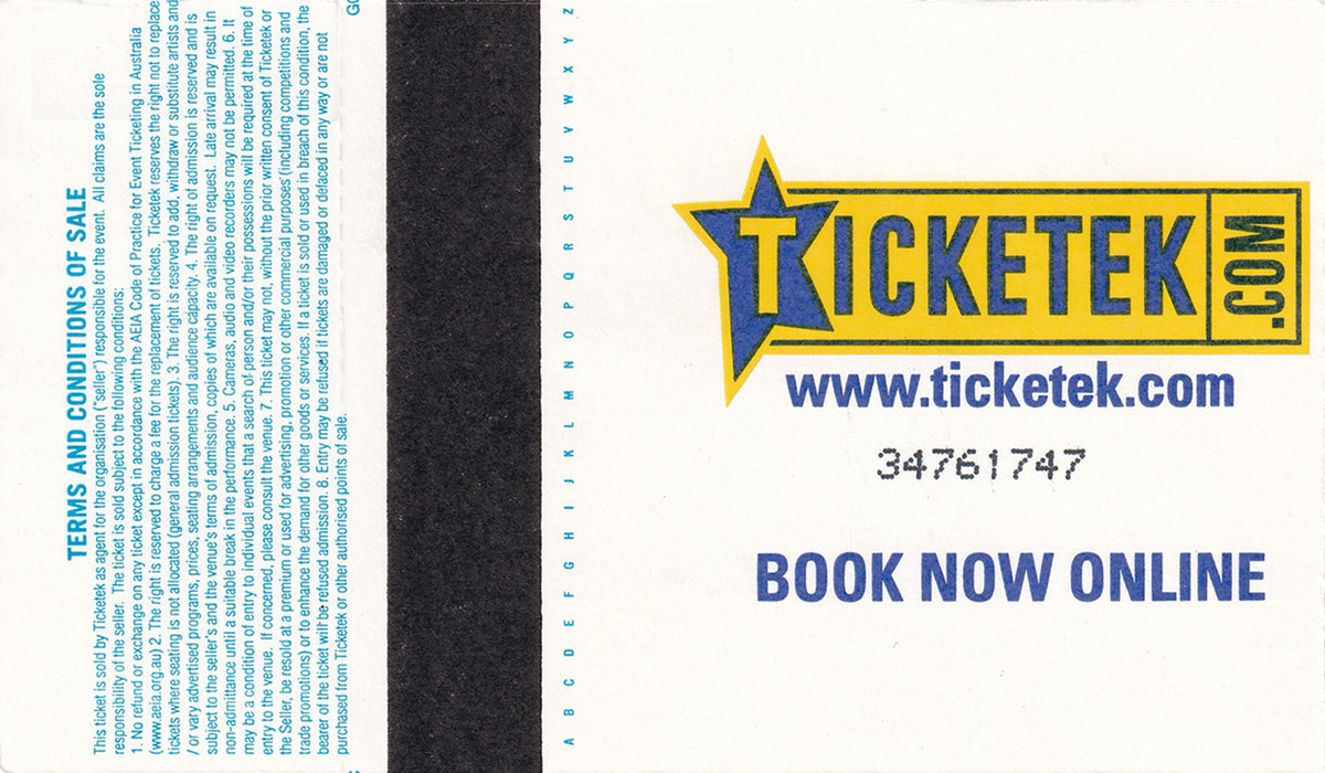 Telstra Dome Melbourne Monday 12th June 2006 Show Ticket
