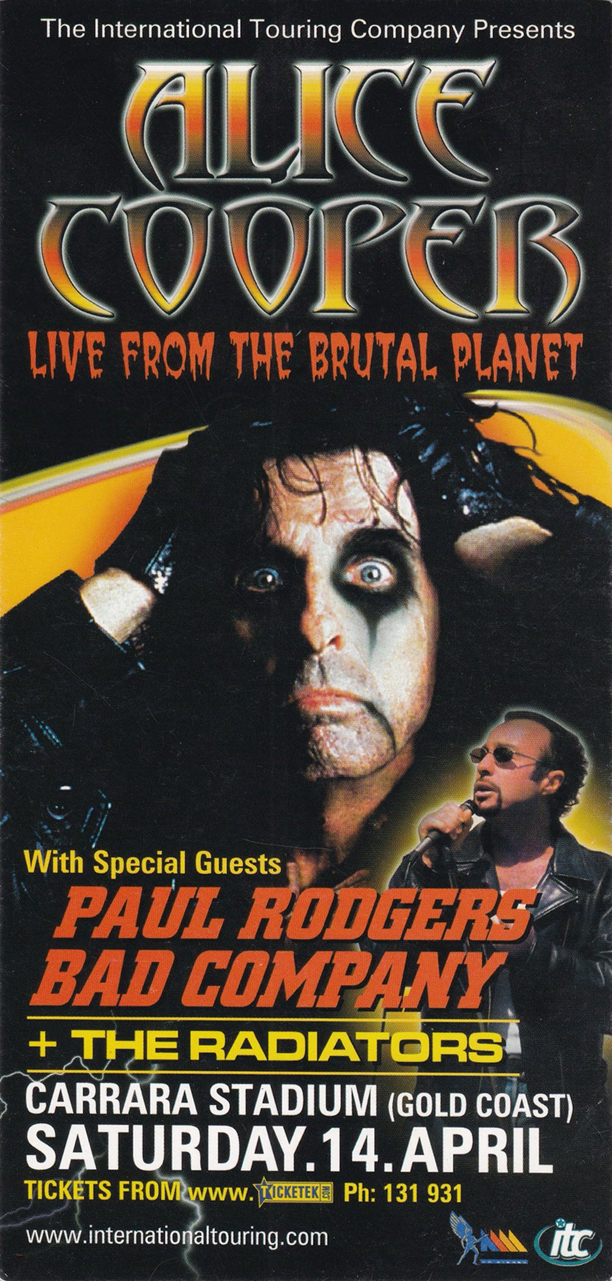 'Live From The Brutal Planet' Show Flyer Card