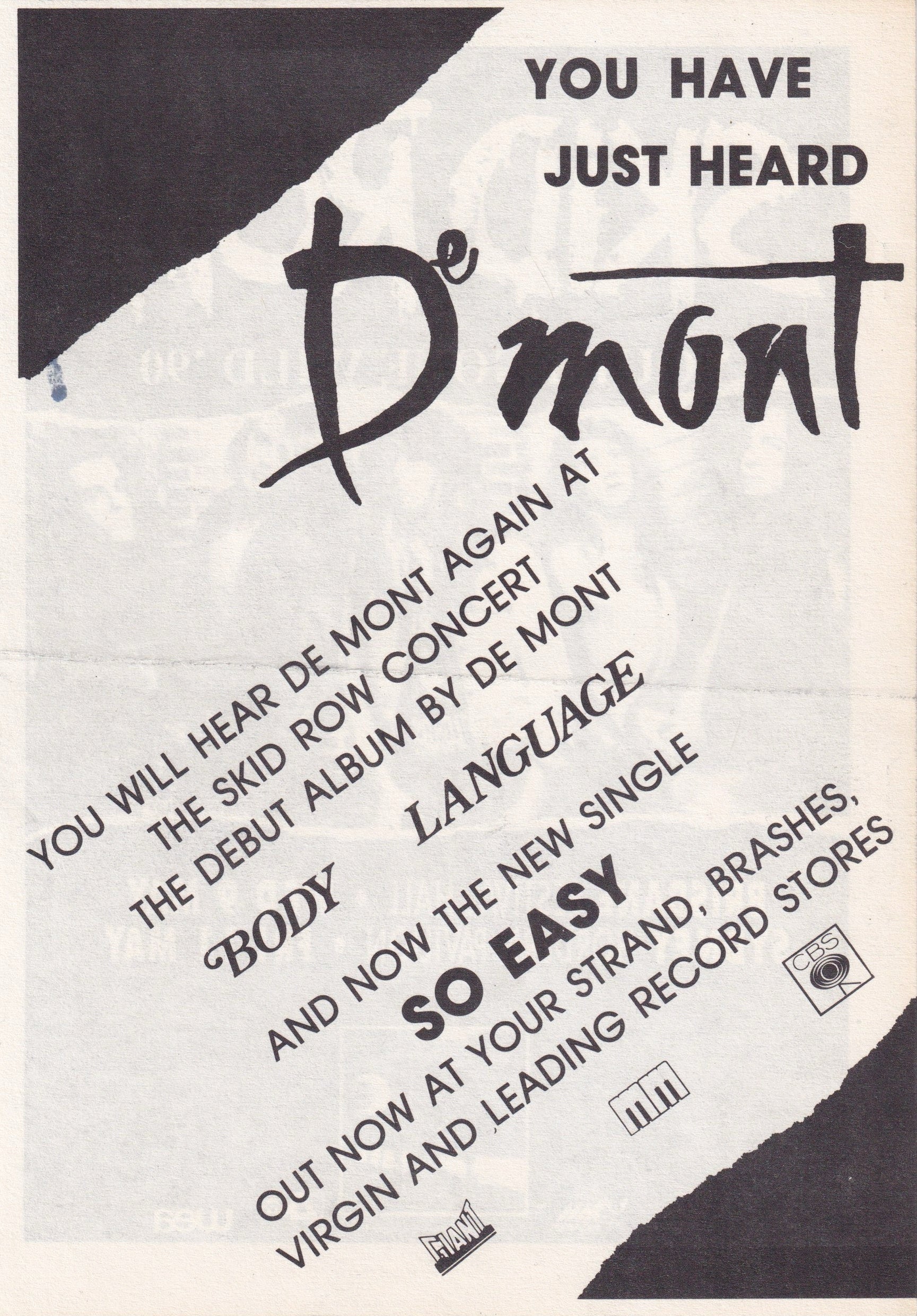Brisbane, 9th May, Sydney, 11th May, 1990 'Youth Gone Wild' Tour Flyer