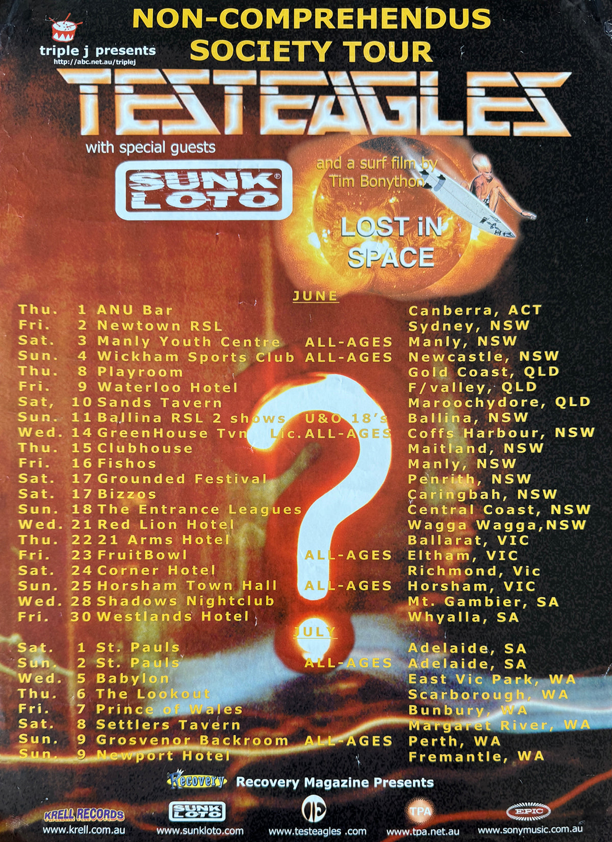 Non-Comprehendus Society Tour Poster