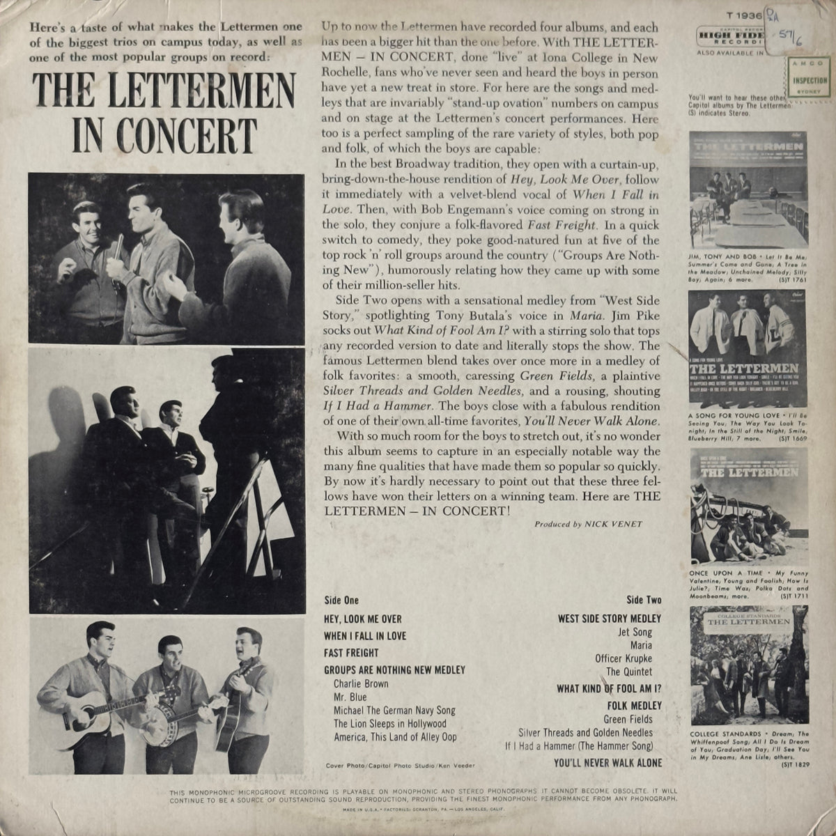 The Lettermen In Concert