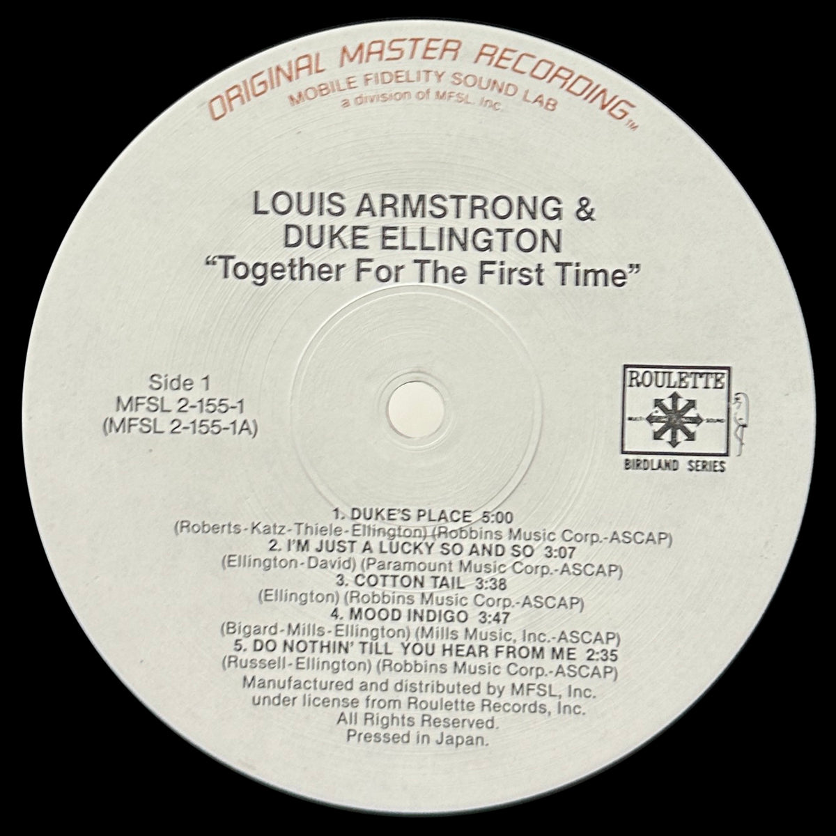Recording Together For The First Time / The Great Reunion Of Louis Armstrong And Duke Ellington