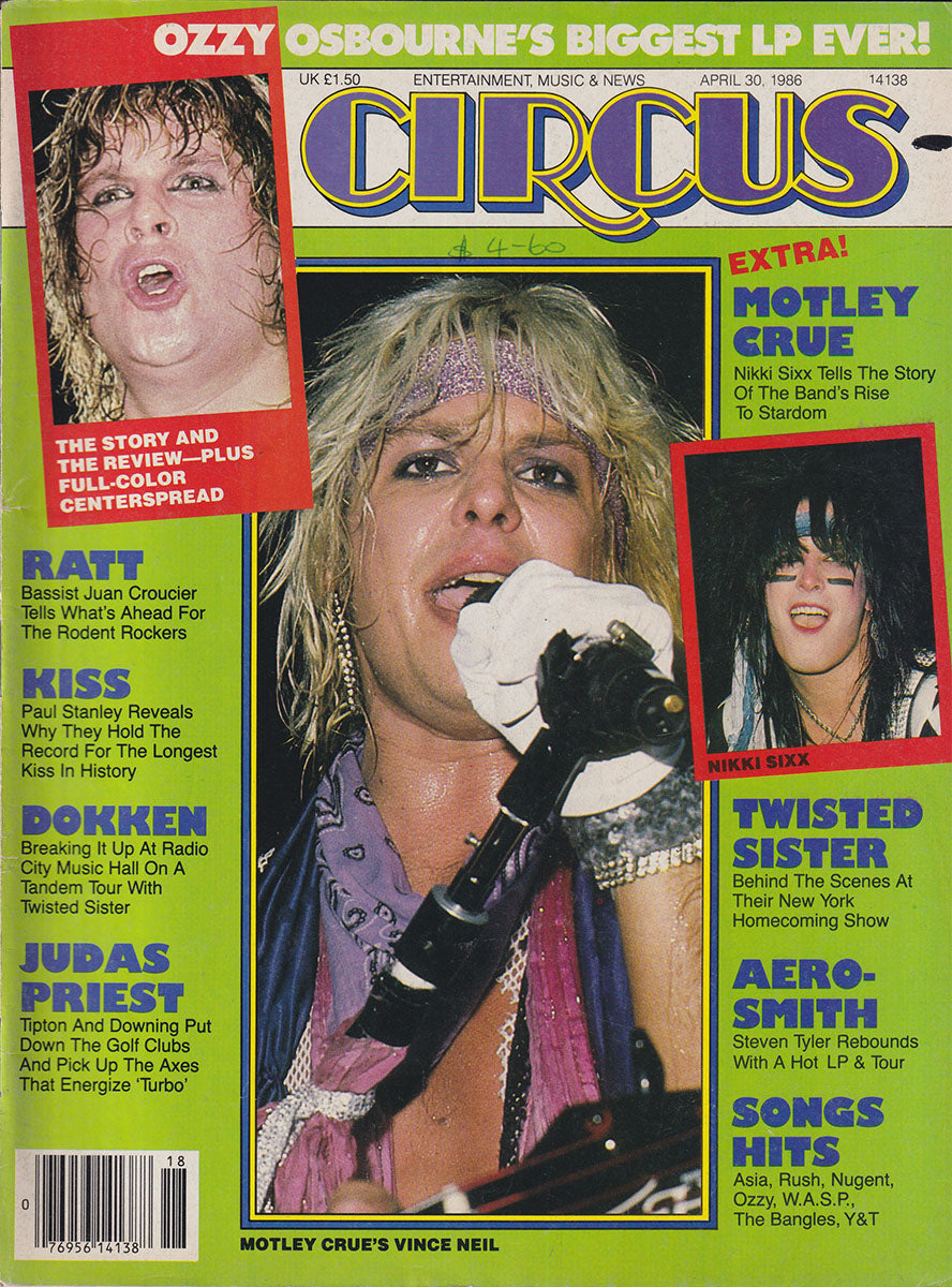 Circus - April 30 1986 - Vince Neil On Cover