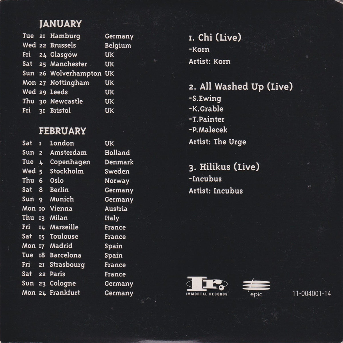 Life Is Peachy Tour - Featuring (3 Live Tracks)