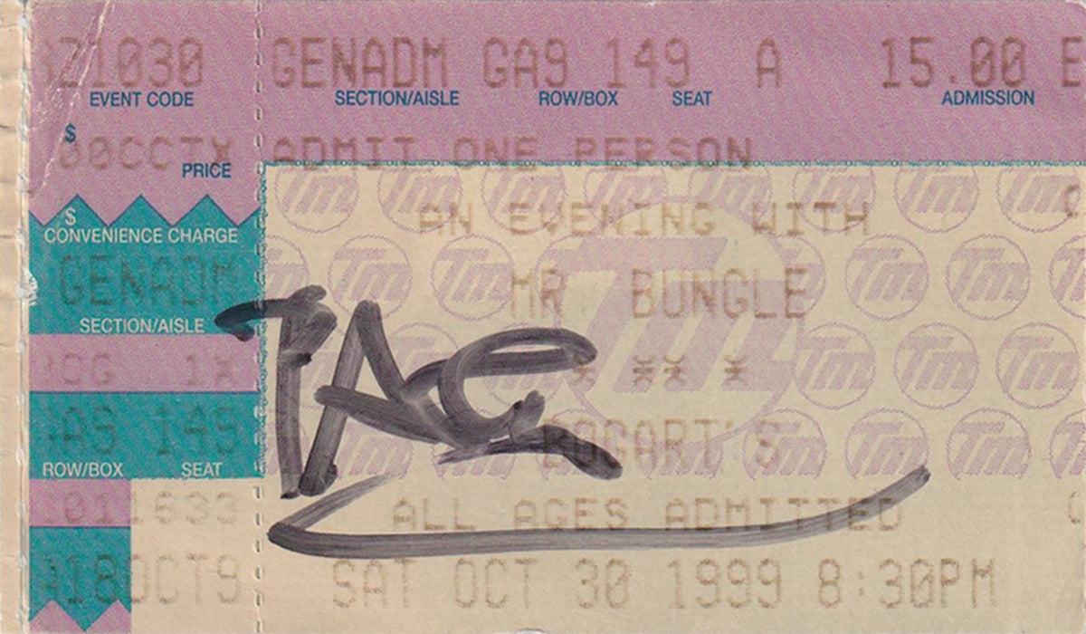 Bogart's Cincinnati, Ohio Saturday 30th October 1999 Show Ticket