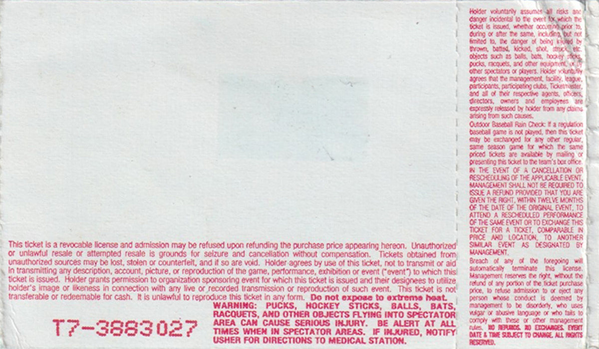 Bogart's Cincinnati, Ohio Saturday 30th October 1999 Show Ticket