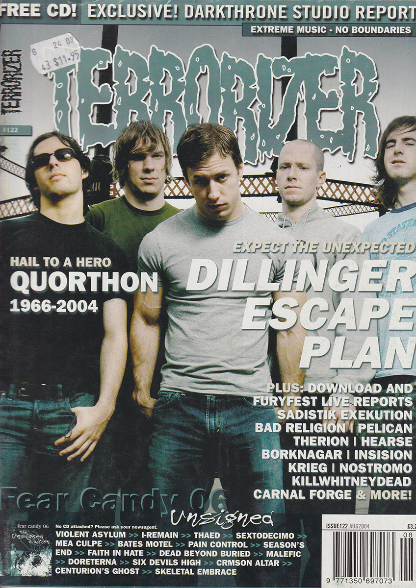 Terrorizer - August 2004 - The Dillinger Escape Plan On Cover