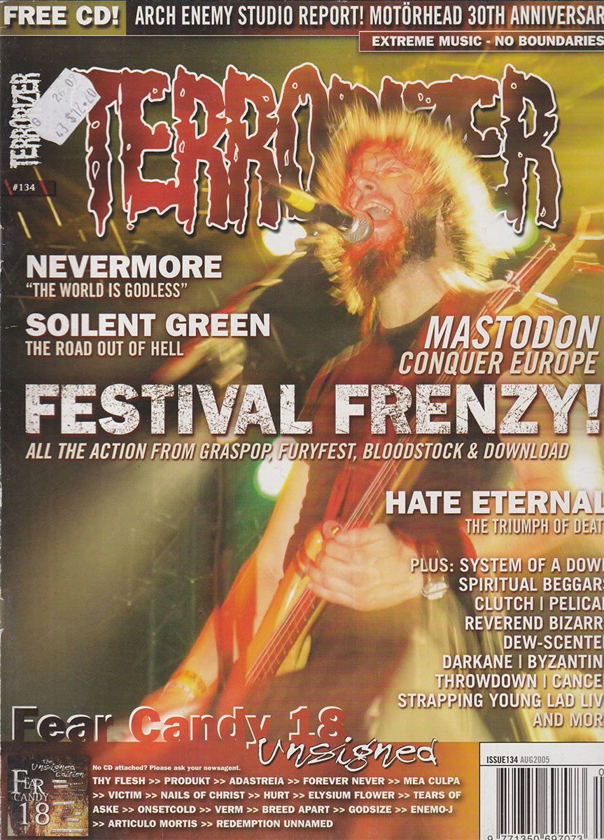 Terrorizer - August 2005 - Brent Hinds On Cover