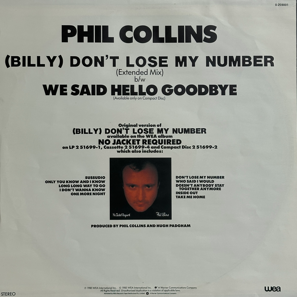 (Billy) Don't Lose My Number (Extended Mix) - Image 2