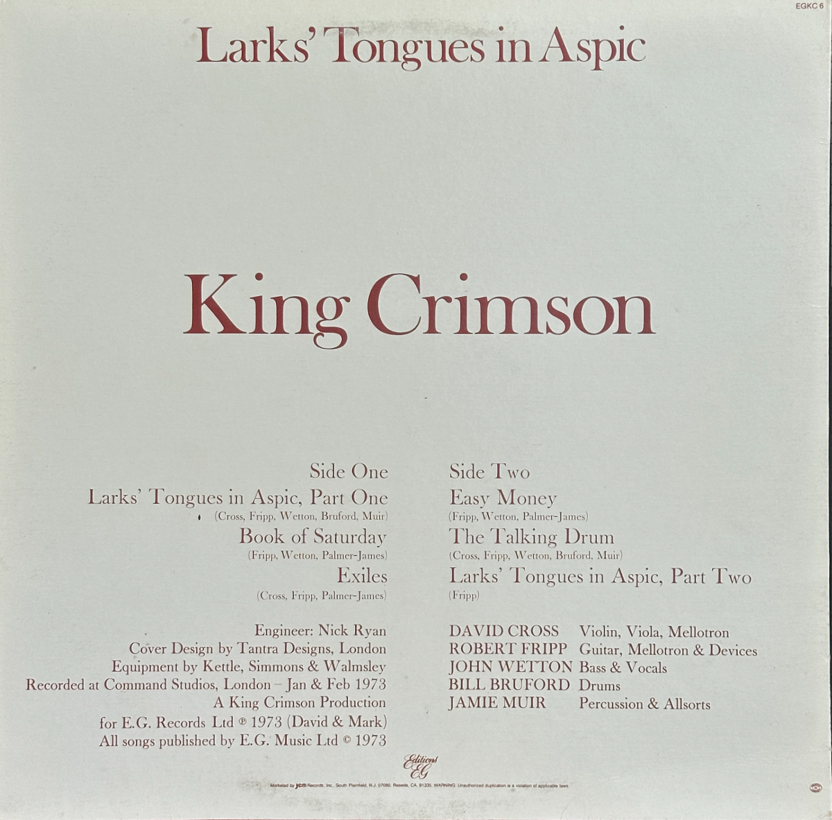 Larks' Tongues In Aspic - Image 2