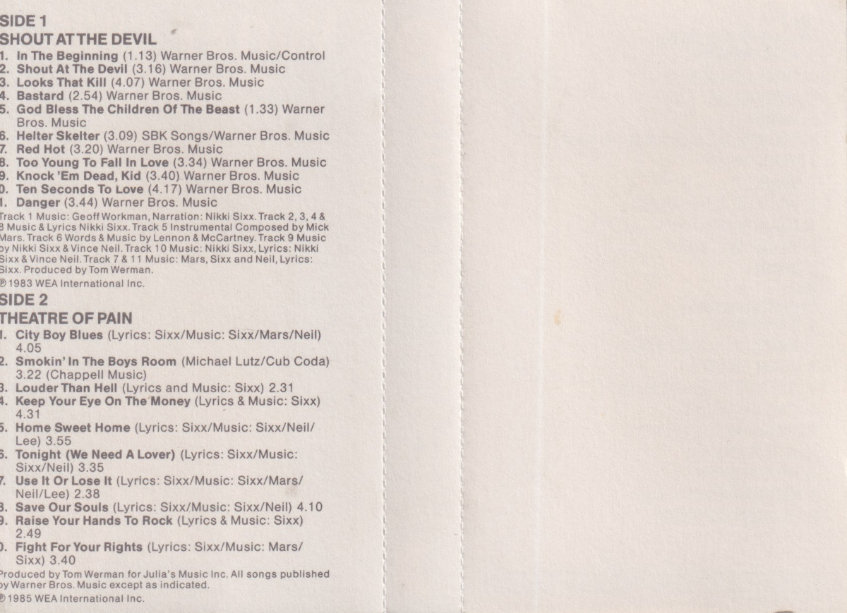Shout At The Devil / Theatre Of Pain - Image 3