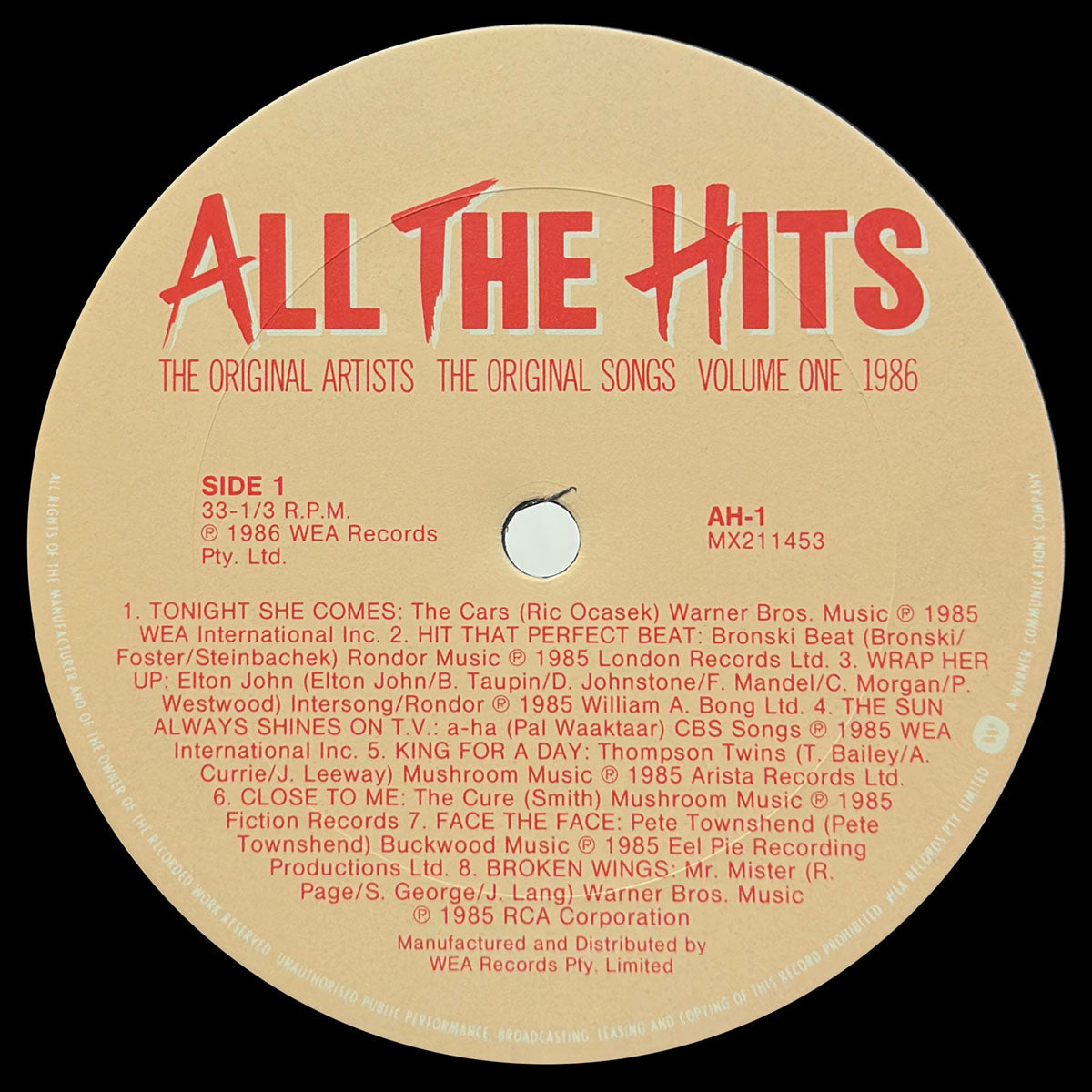All The Hits - The Original Artists - The Original Songs - Volume One 1986 - Image 3