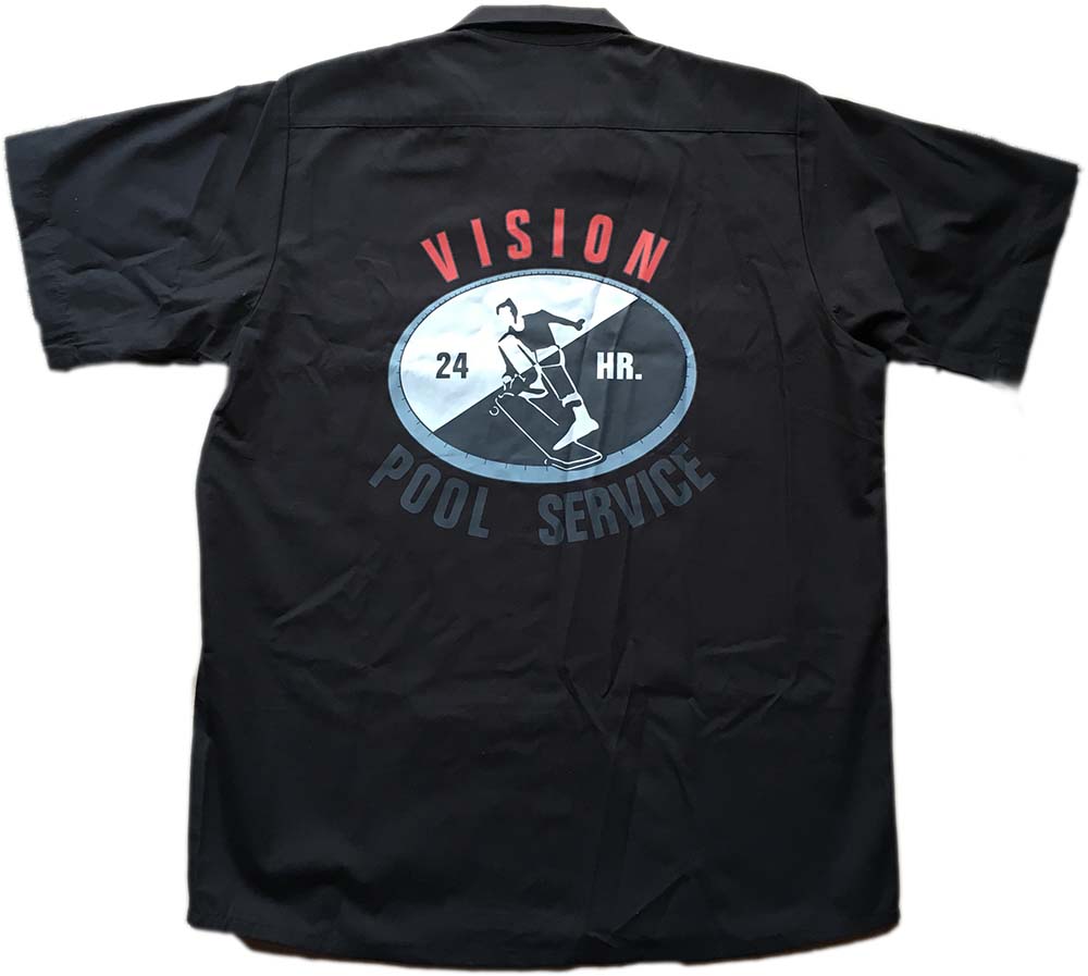 Black 'Vision Pool Service' Button-Up Shirt