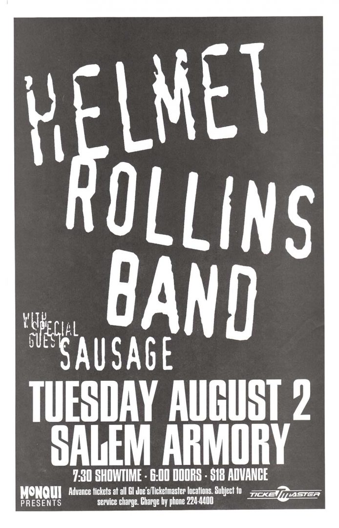 Salem Armory, New England 2nd August 1994 Show Promo Poster