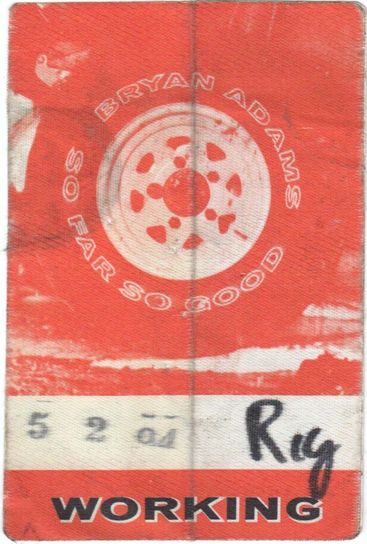 Centre Court, Melbourne, 5th February 1994 So Far So Good Tour Orange Rigger Working Pass
