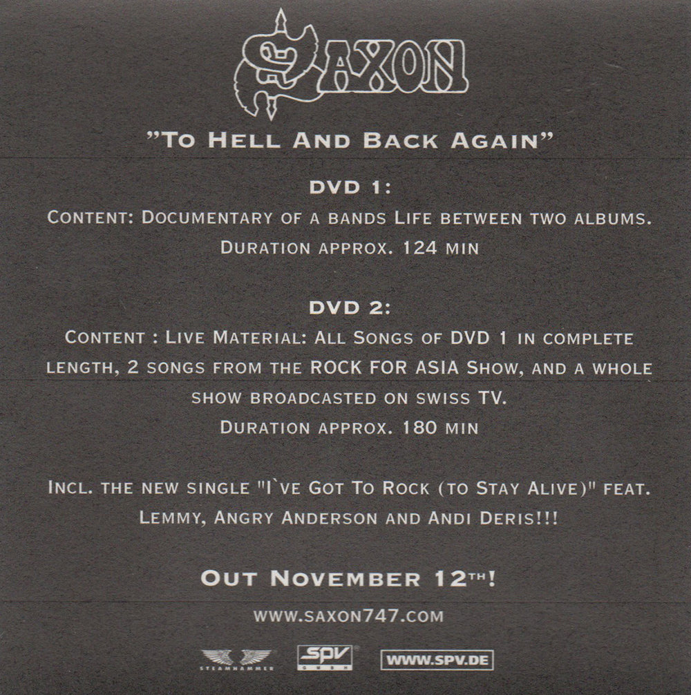 To Hell And Back Again' Promo Sticker