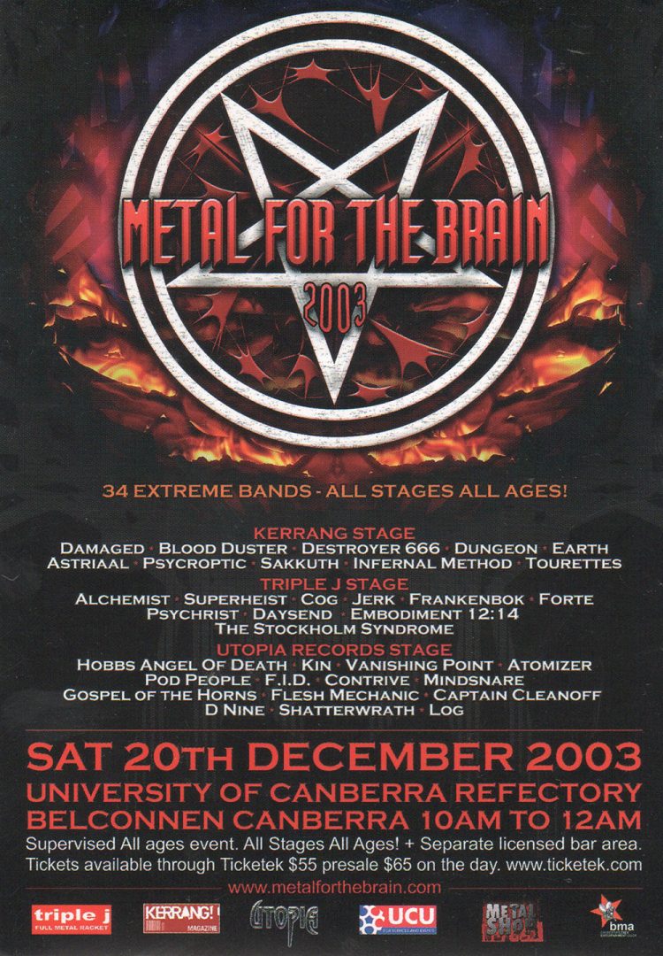 Metal For The Brain 2003' Sticker