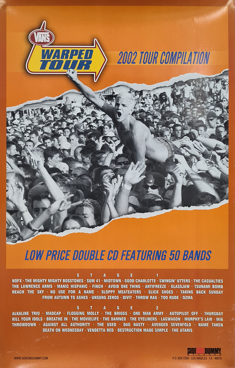 Vans Warped Tour 2002 Tour Compilation' Poster – Rare Records