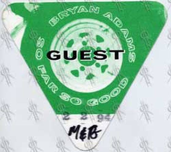 ADAMS-- BRYAN - 'So Far So Good' Guest Pass - 3