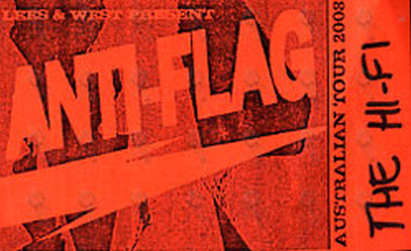 ANTI-FLAG - Unused 'Hi-Fi Bar' Australian 2008 Tour Pass - 1