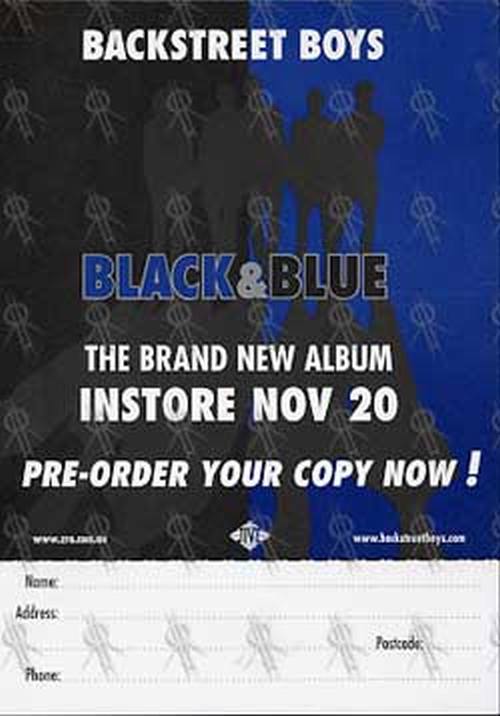 BACKSTREET BOYS - 'Black & Blue' Pre-Order Form Pad - 1