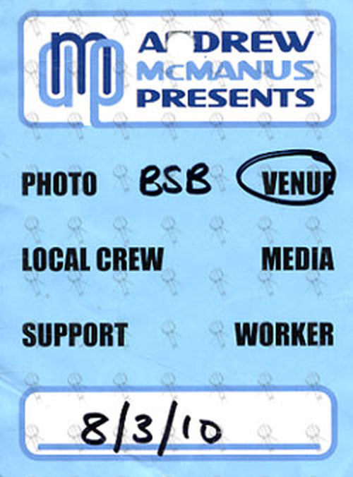 BACKSTREET BOYS - 'This Is Us' Australian Tour Working Pass