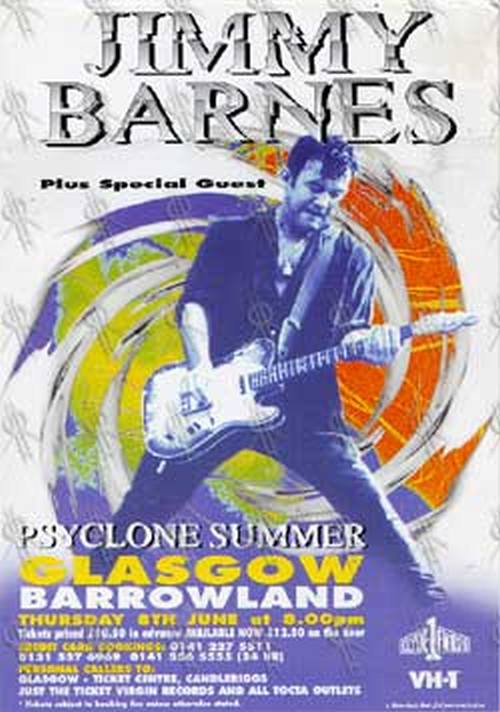 BARNES-- JIMMY - 1995 Barrowland Glasgow Gig/'Psyclone' Lobby Card - 1