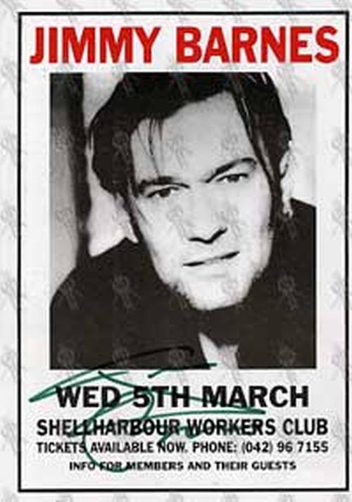 BARNES-- JIMMY - Wednesday March 5th 1997 - Shellharbour Workers Club Gig Flyer - 1