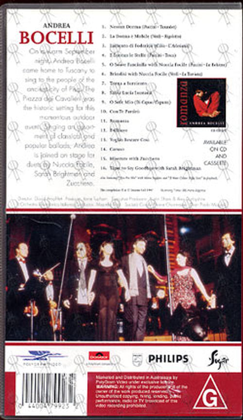 BOCELLI-- ANDREA - A Night In Tuscany - 2