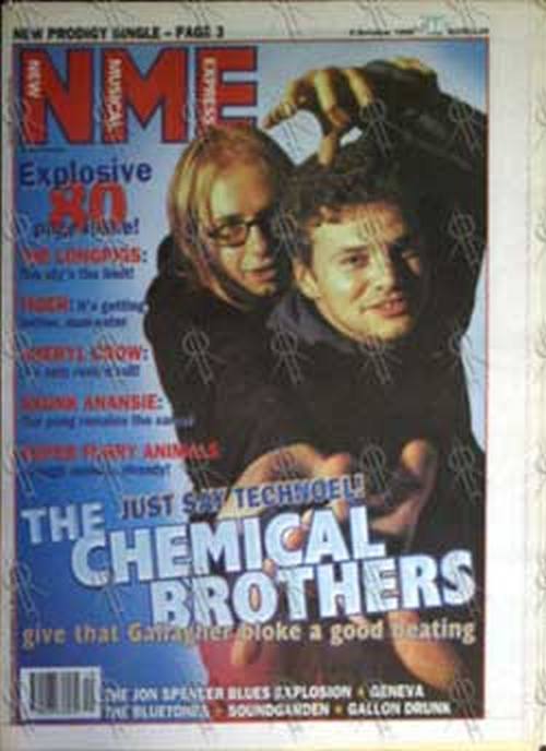CHEMICAL BROTHERS-- THE - 'NME' - 5th October 1996 - Chemical Brothers On Cover - 1