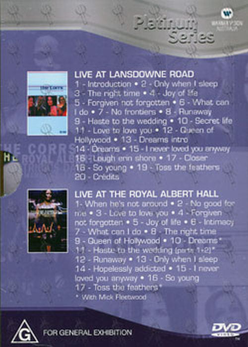 CORRS-- THE - Platinum Series: Live At Royal Albert Hall & Live At Lansdowne Road - 2