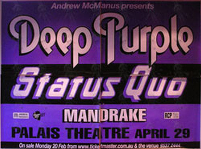 DEEP PURPLE|STATUS QUO - Palais Theatre Melbourne