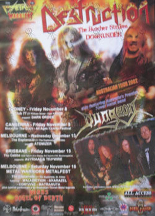DESTRUCTION - 'The Butcher Strikes' 2002 Australian Tour Poster - 1