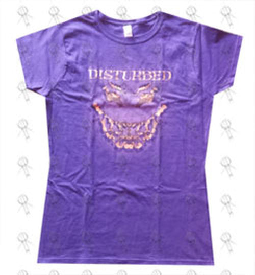 DISTURBED - 'In Your Face' Purple Girls T-Shirt - 1
