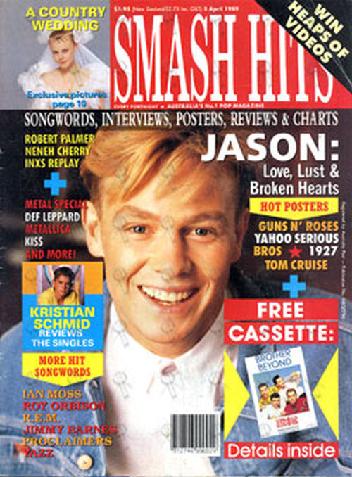 DONOVAN-- JASON - 'Smash Hits' - 5 April 1989 - Jason Donovan On Front - 1