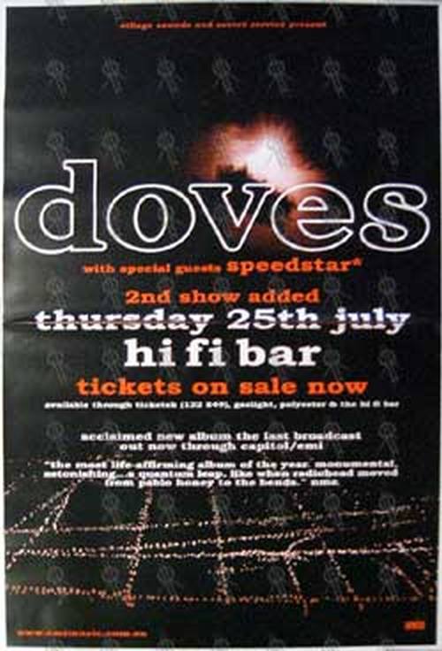 DOVES - 'Hi Fi Bar Melbourne Thursday 25th July 2002 Show Poster - 1