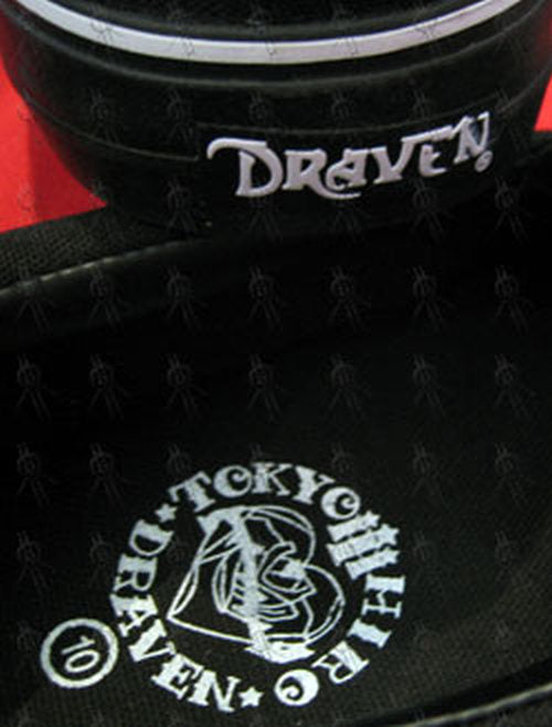 DRAVEN - Black & White 'Grim Reaper' Design Slip-On Shoes - 3