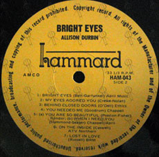 DURBIN-- ALLISON - Bright Eyes - 3