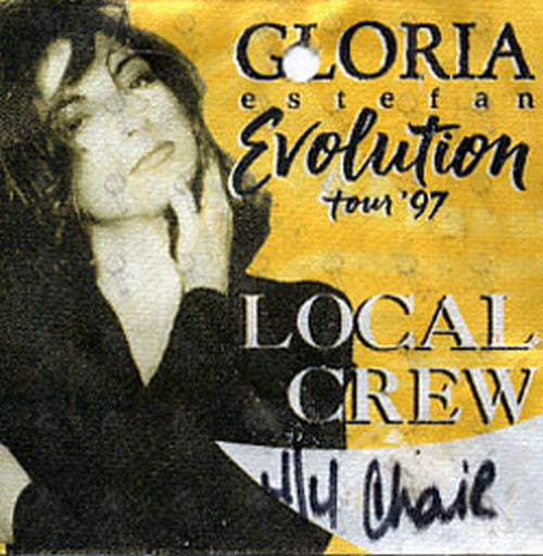 ESTEFAN-- GLORIA - 'Evolution Tour '97' Local Crew Cloth Sticker Pass - 1
