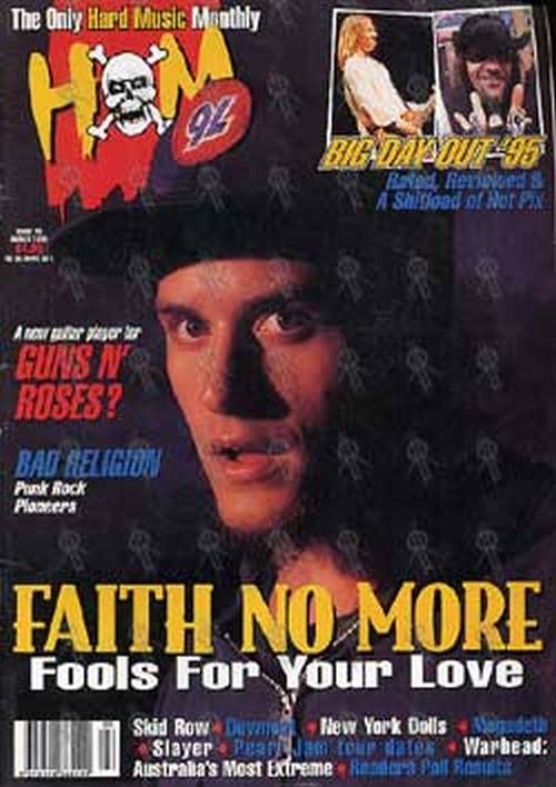 FAITH NO MORE - 'Hot Metal' - Issue 73 - March 1995 - Mike Patton On Cover - 1