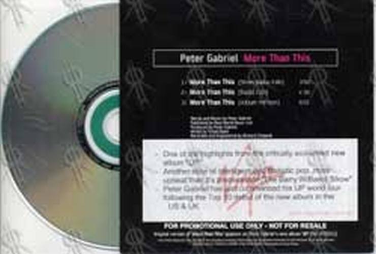GABRIEL-- PETER - More Than This - 2