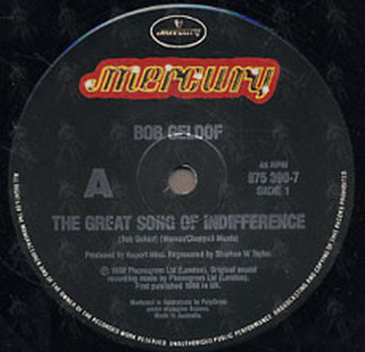 The Great Song Of Indifference - Rare Records Au